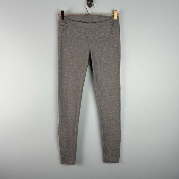 Athleta Women's Heather Gray Herringbone Ruched Leggings Pull On Size Small - Picture 2 of 6